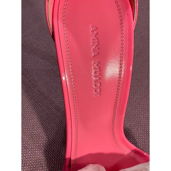 AMINA MUADDI Kim Patent Sandal in Bubble 37.5 New with Box Womens High Heels - Picture 9 of 13